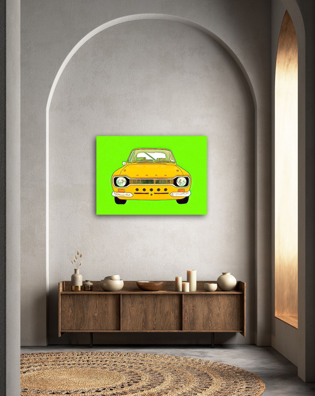 Ford Escort Mexico Pop Art Stretched Canvas Picture