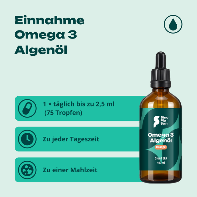 SinoPlaSan - Omega-3 Algenöl DHA & EPA mit Zitrone 100ml