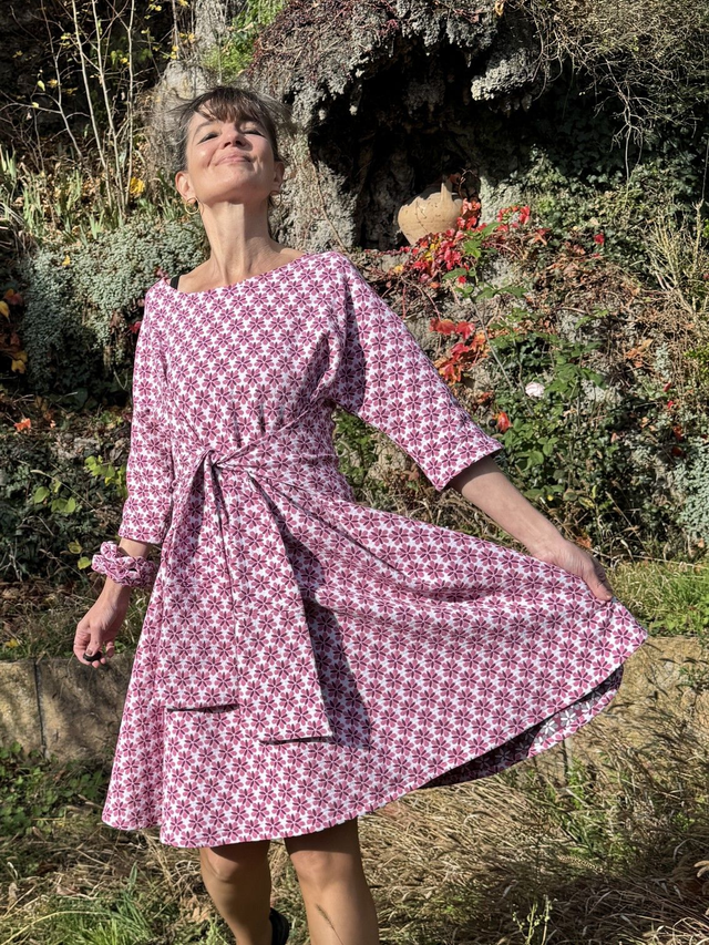 Robe MiKdo vintage fleurs roses