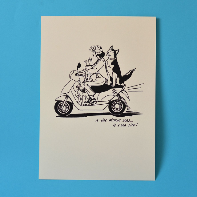 Affichette en sérigraphie - Taïwan dog life -