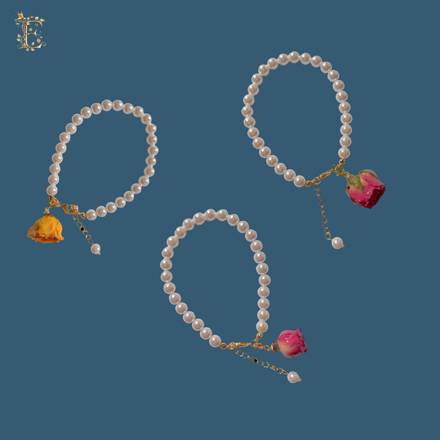 Rosebud and Pearl Bracelet