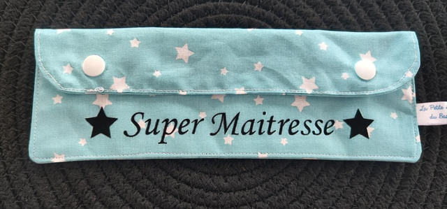 Pochette à crayons bleu étoile 