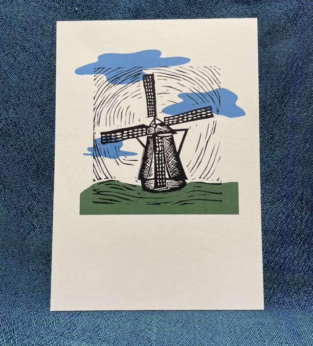 Windmill with Clouds and Ground
