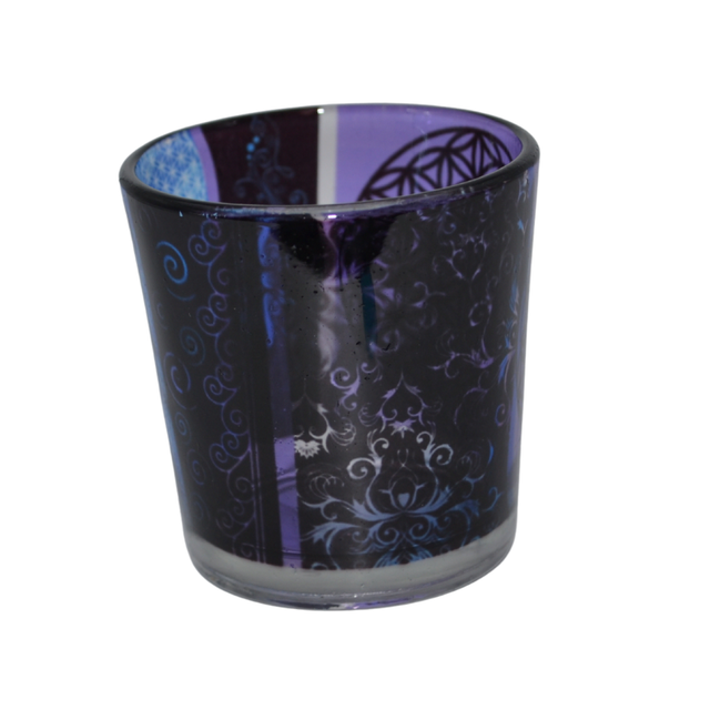 Bougeoir en verre - Fleur de Vie