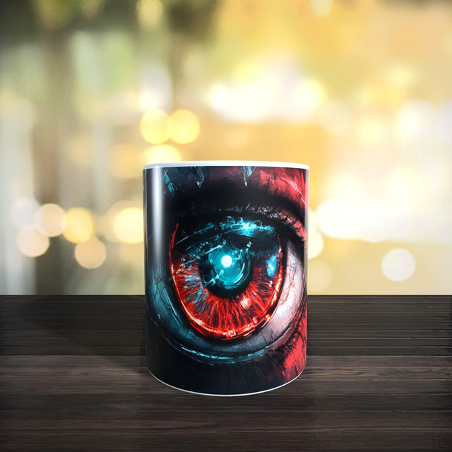Mug regard, œil coloré et brillant 