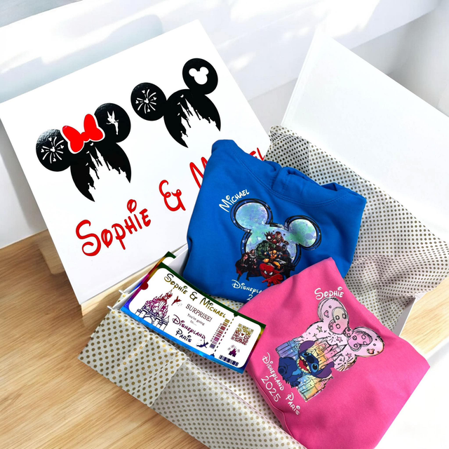 Stitch and marvel  sibling Disneyland reveal box black and red 