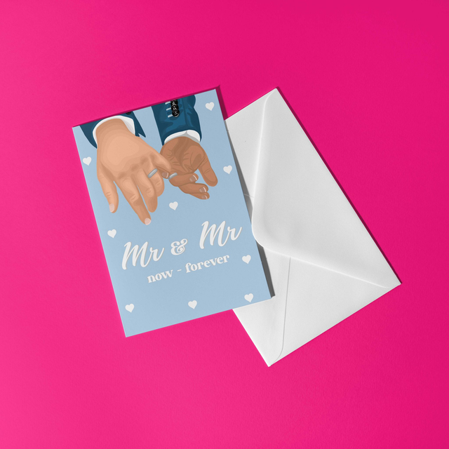 Mr &amp; Mr Greeting Card - (interracial) 