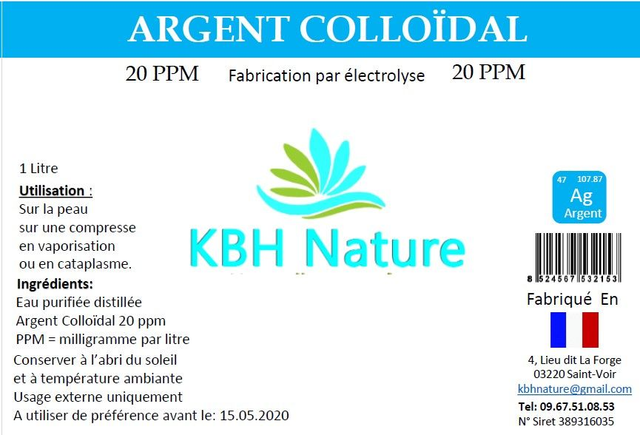 Argent colloïdal 20 PPM