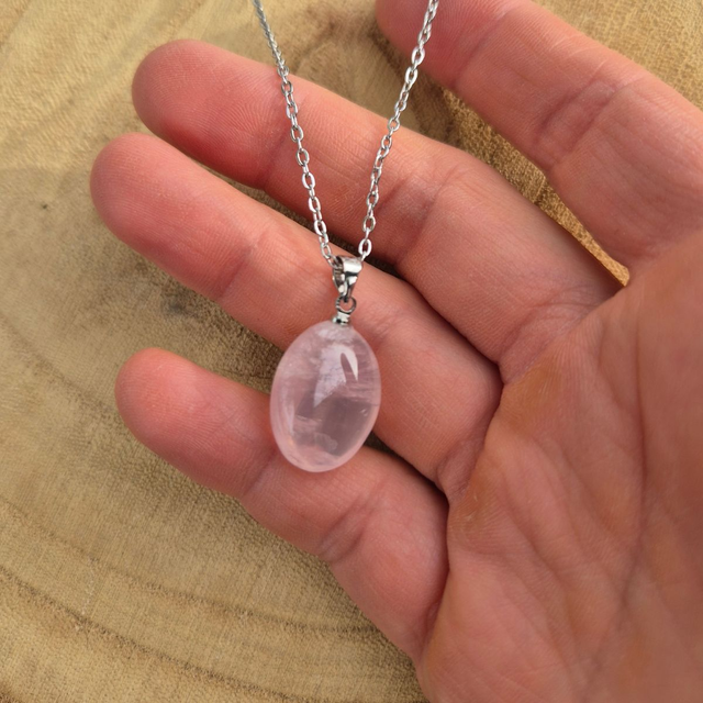 Collier Pierre Quartz rose