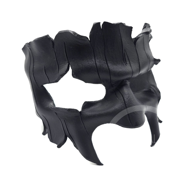 Tree bark mask: Black leather