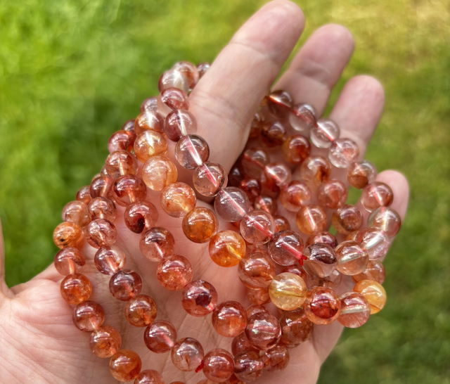 Fire Quartz (Hematoid Quartz) Crystal Bracelet 