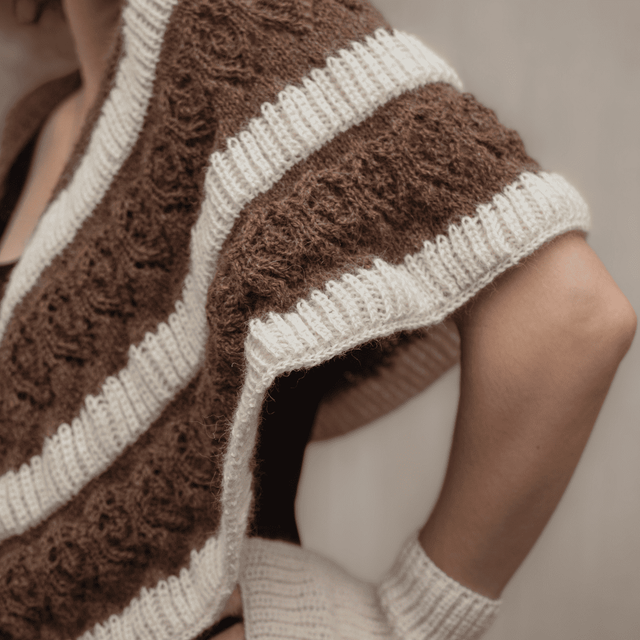 Châle marron/écru - collection immuable