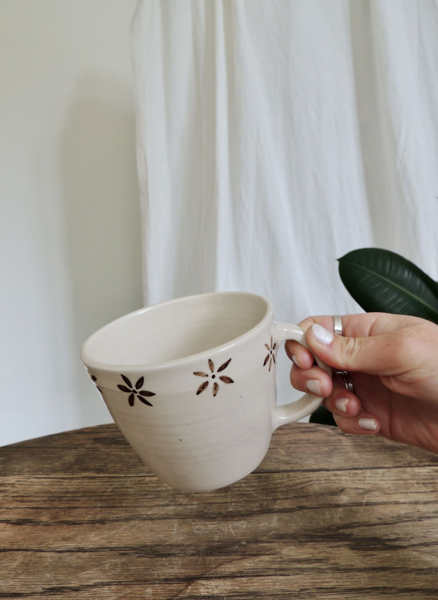 Large coffee mug | flowers