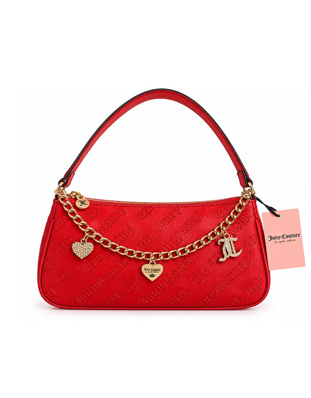 Juicy Couture Cartera Roja de Hombro Cadena Dorada