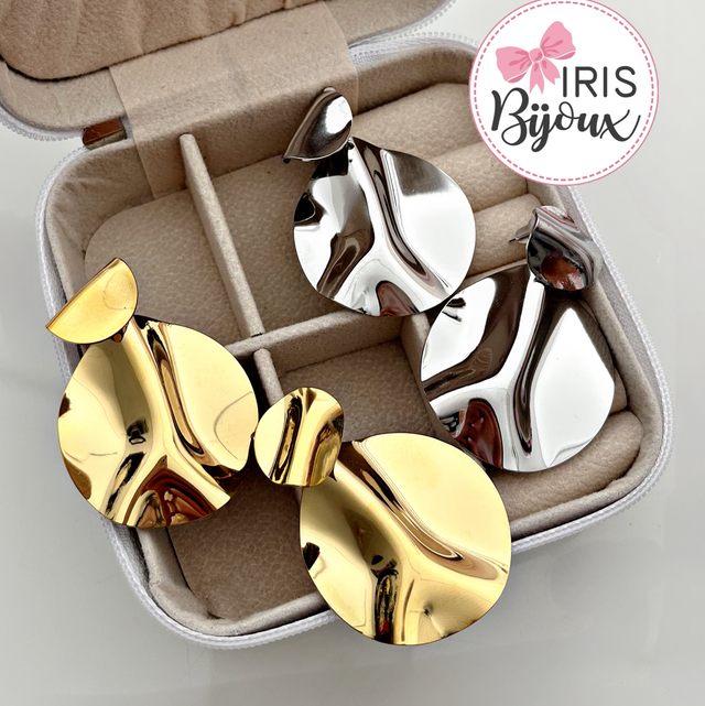 Orecchini doppio cerchio ondulato 