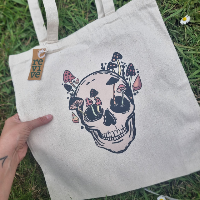 'Mushroom Skull' Tote Bag