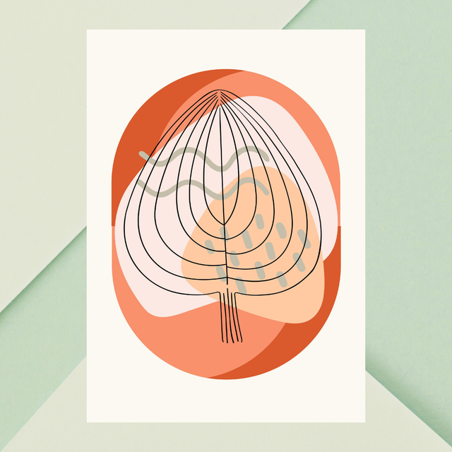 Affiche d&#039;Art Botanique Minimaliste | Décoration Abstraite de Feuille de Monstera / Minimalist Botanical Art Print | Monstera Leaf Abstract Wall Decor