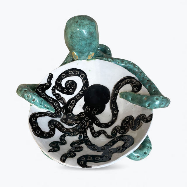 Coupelle au Poulpe vert bronze