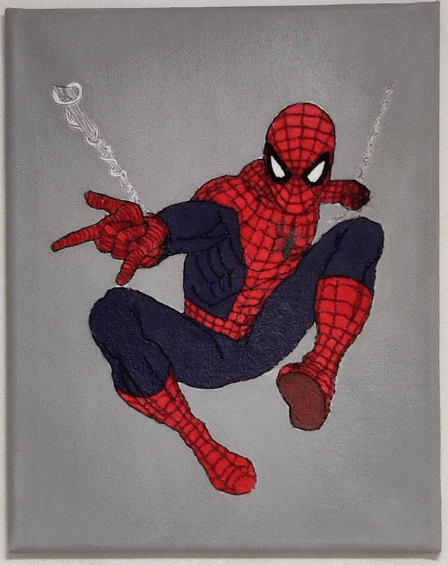 Toile brodée Spiderman