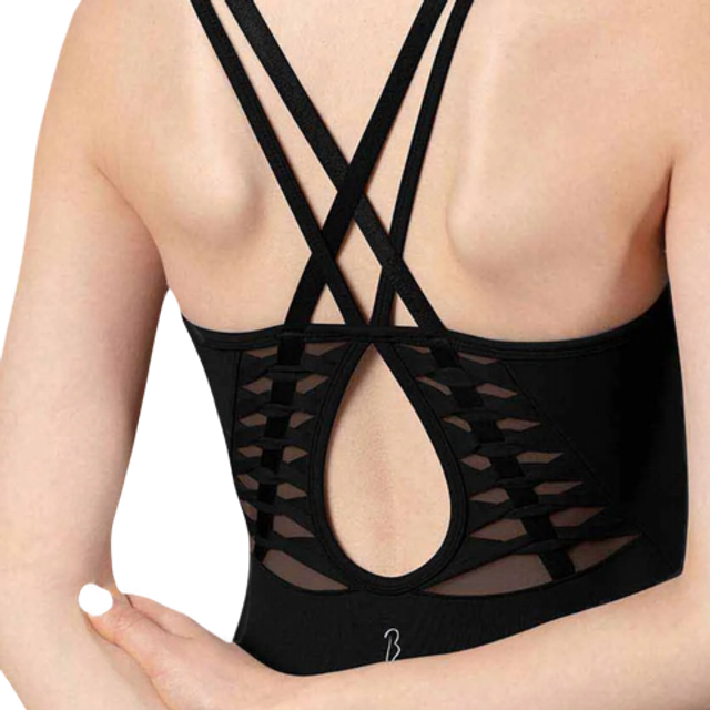 Bloch high neck weave back lucey leotard - BLACK