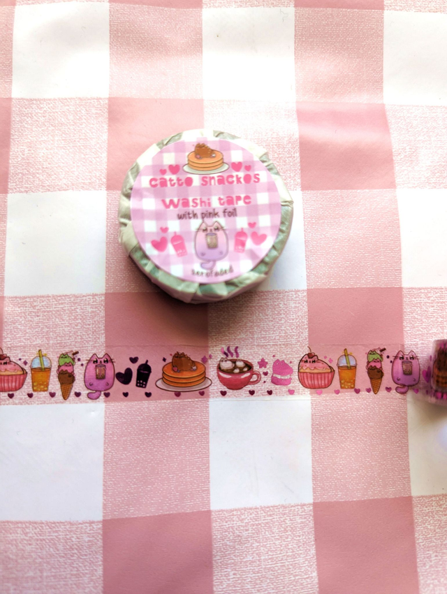Cat Snacks Washi Tape - washi tape, washi paper, washi tape cute, washi tape set, washi tape samples, scrapbooking, scrapbook supplies, cat gifts