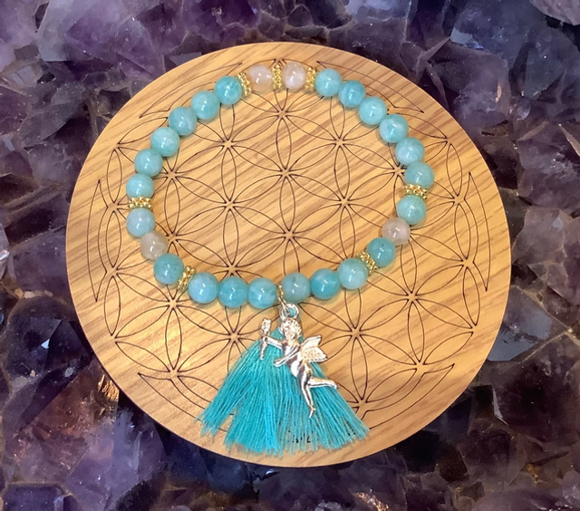 Bracelet en Amazonite et citrine 