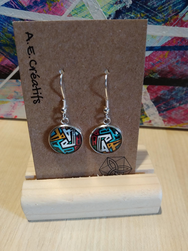 Boucles D&#039;oreilles Cabochons Couleurs 