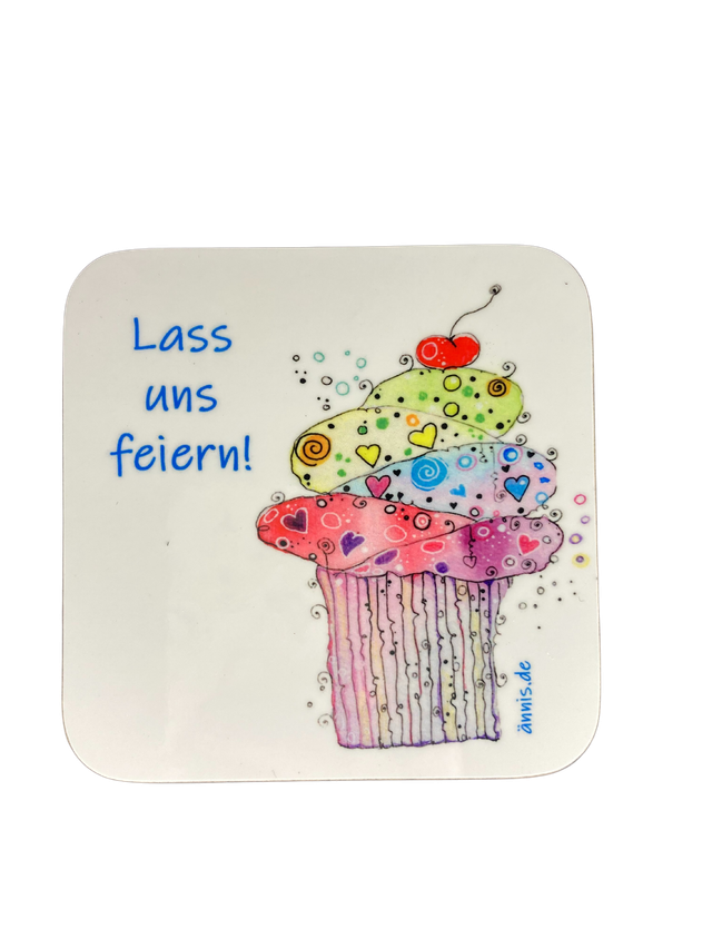 Untersetzer "Cupcake - lass uns feiern"