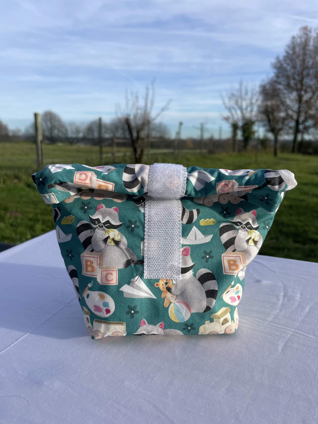 Sac à collation enroulable raton laveur 