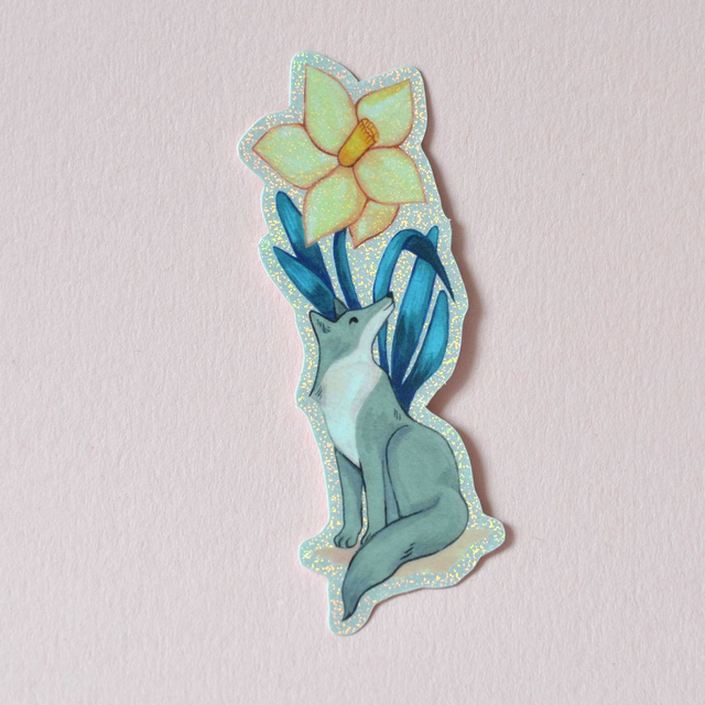 Sticker le loup &amp; la narcisse