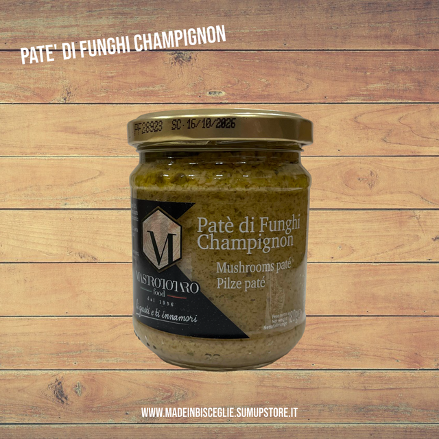 Patè di funghi champignon - 180gr - Mastrototaro Food