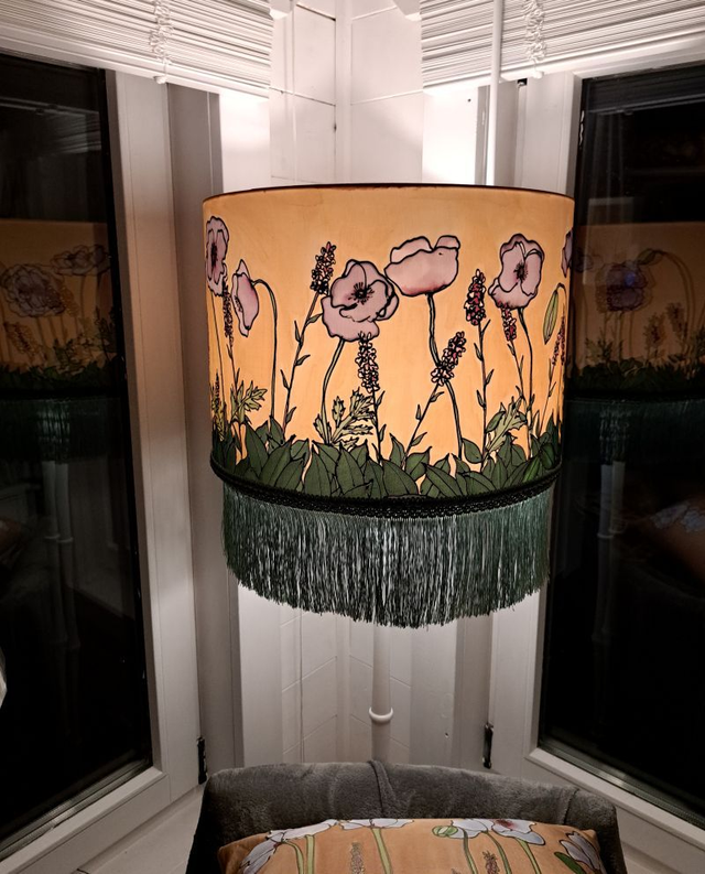 Grey poppy drum shade       