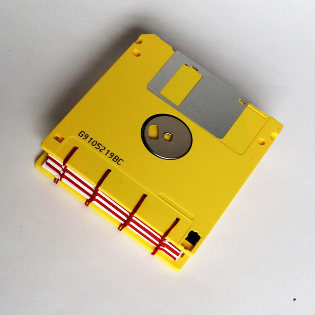 Yellow floppy disk book