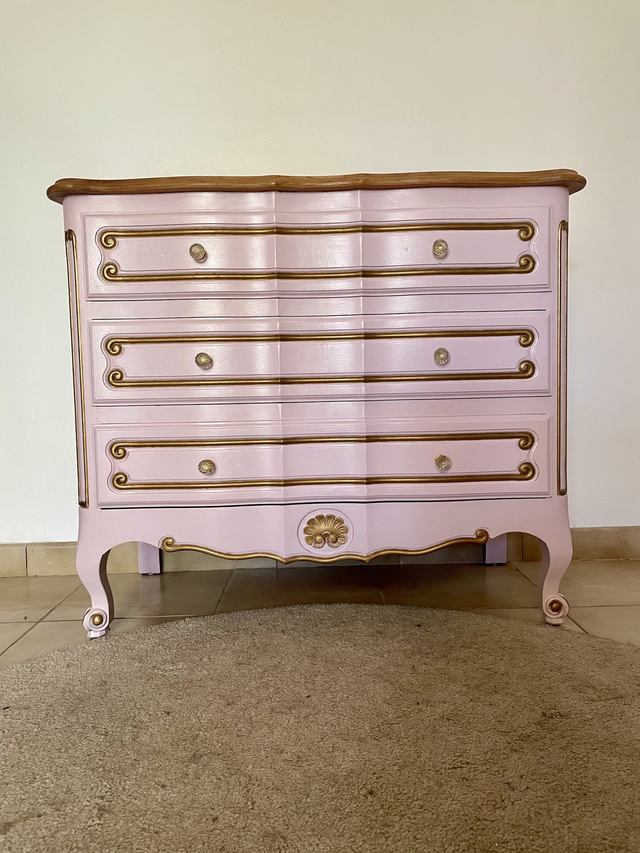 Commode rose 3 tiroirs