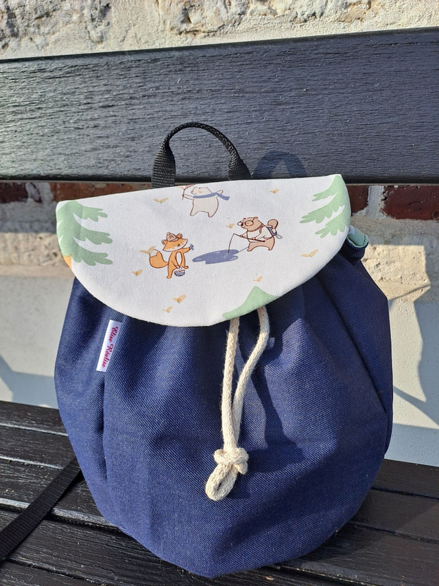 sac à dos en jeans / animaux des bois
