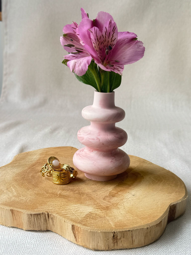 Soliflore galbé – Rose marbré