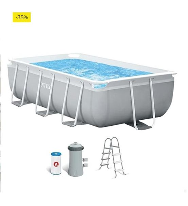 INTEX 55210 - Piscina Rectangular Prism Frame 300x175x80 cm con depuradora