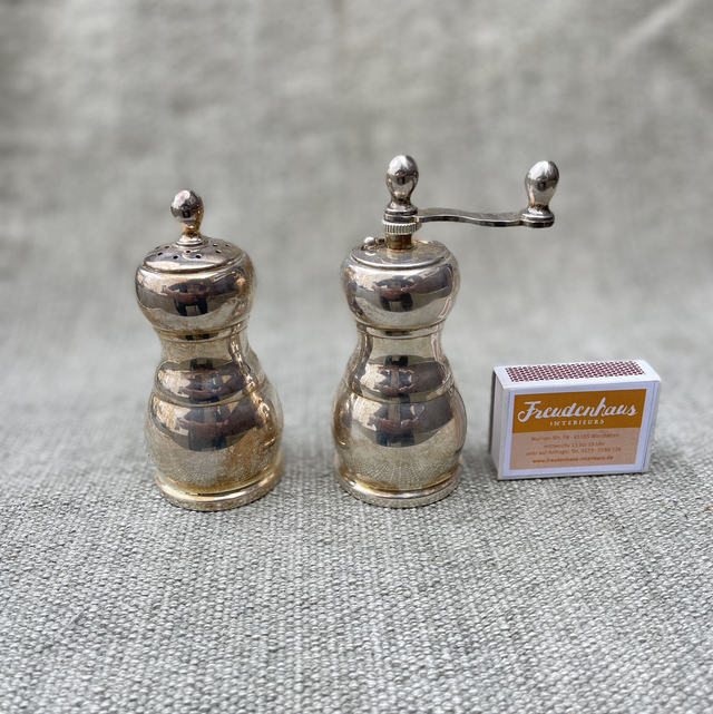 Salz und Pfeffermühle versilbert 2er Set