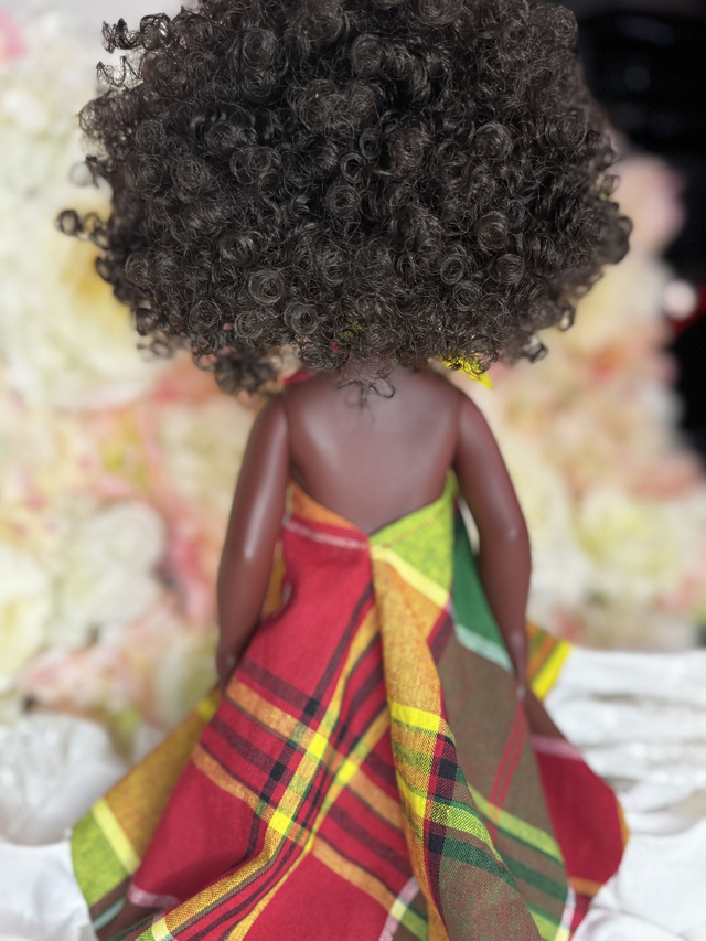 Poupée - Robe madras 100% Coton – Fait main