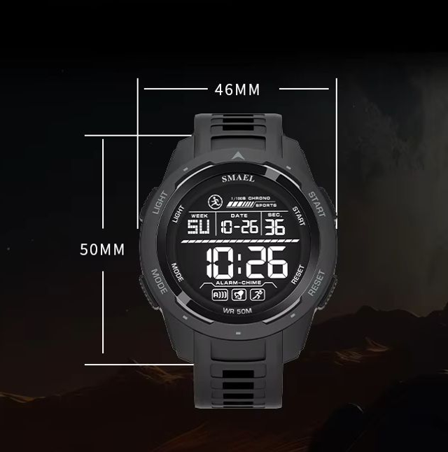 Montre numérique étanche 50 m à LED