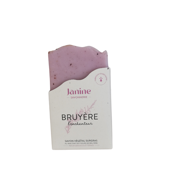 Savon artisanal saponifié à froid - Bruyère - Avec huiles essentielles - Janine