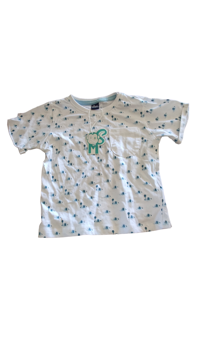 Tee-shirt à manche courte blanc éléphant (Street Monkey) 