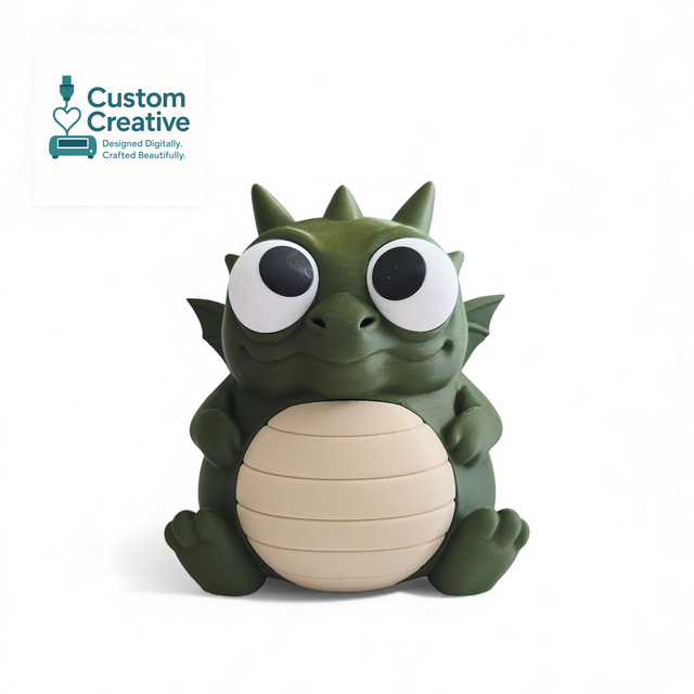 Cute Dragon Piggy Bank – 3D Printed Coin Bank (Pink or Green)