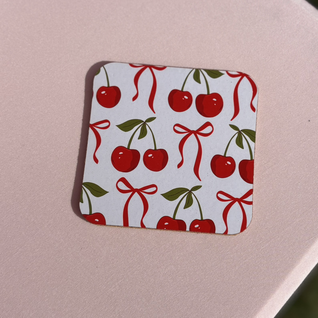 Cherries &amp; Bows Coaster