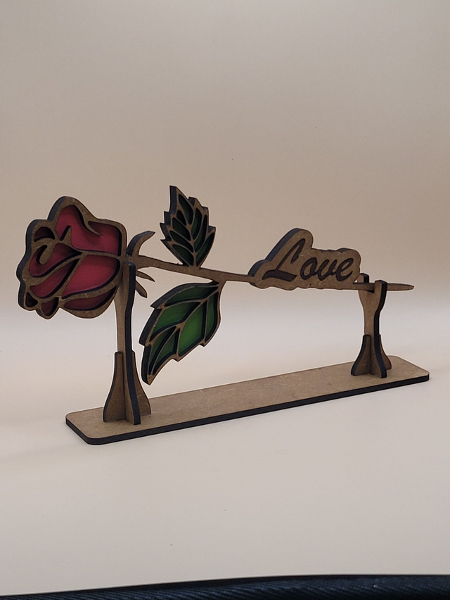 Rose et son Socle Personnalisable