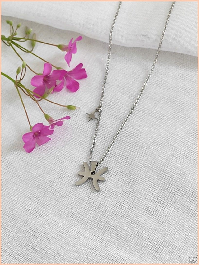 Collier signe du Zodiaque argenté