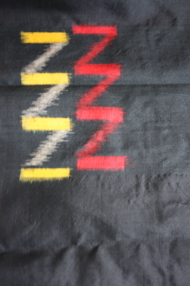 Black Color Vintage Japanese Kimono Fabric, Abstract Patern Japanese Fabric