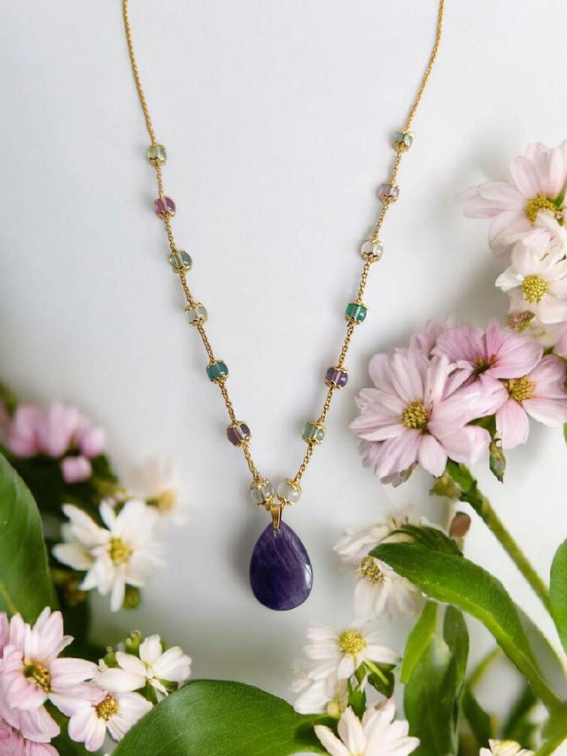8)Collier Fluorite -- Clarté et Harmonie intérieure