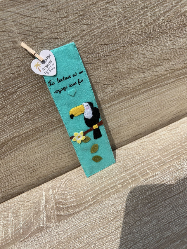 Voyage tropical-marque-page en feutrine 