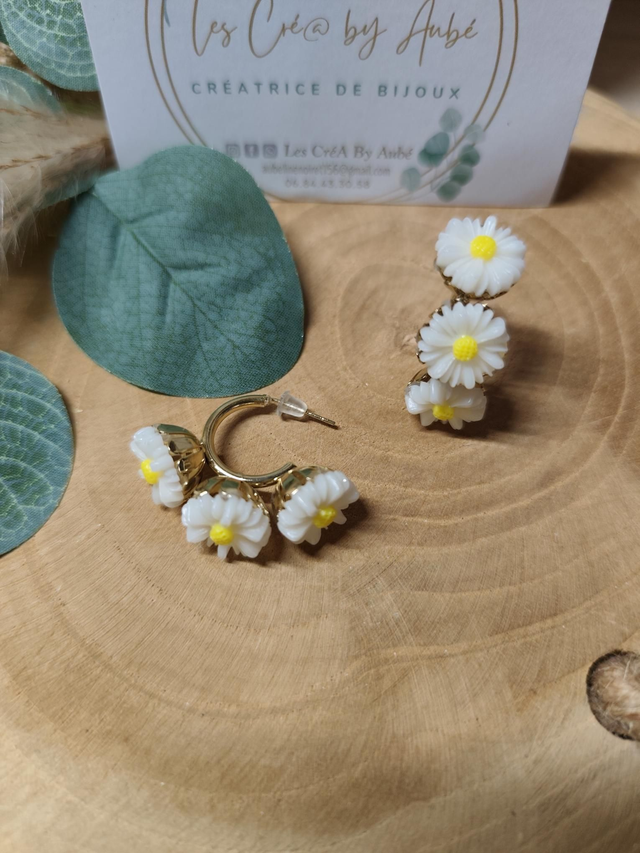 BO CREOLES MARGUERITES/ ACIER INOXY GOLD 0000314